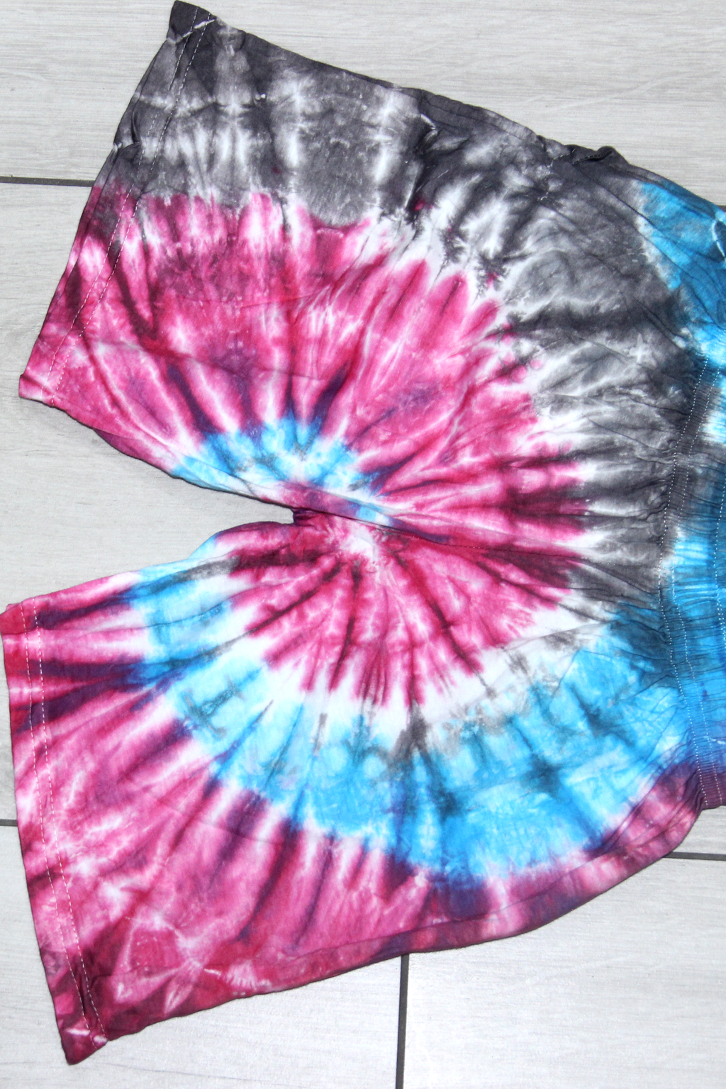 Magenta Blue Tie-Dye Shorts - original product view