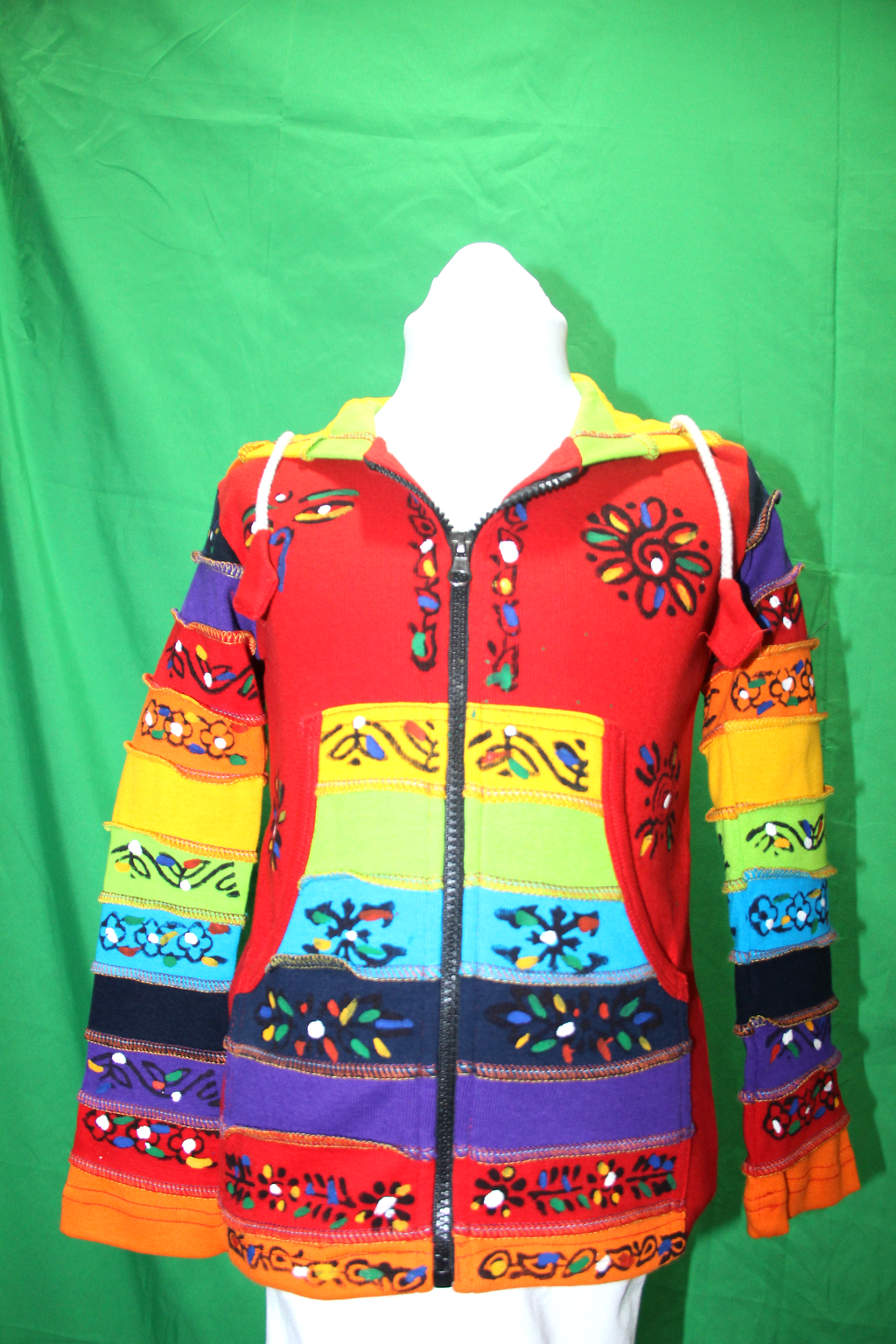 Red Patchwork Hoodie - original product view