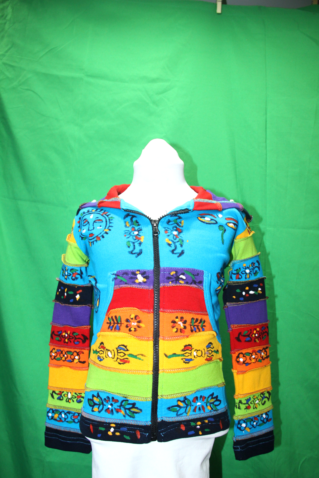 Blue Patchwork Hoodie - original product view