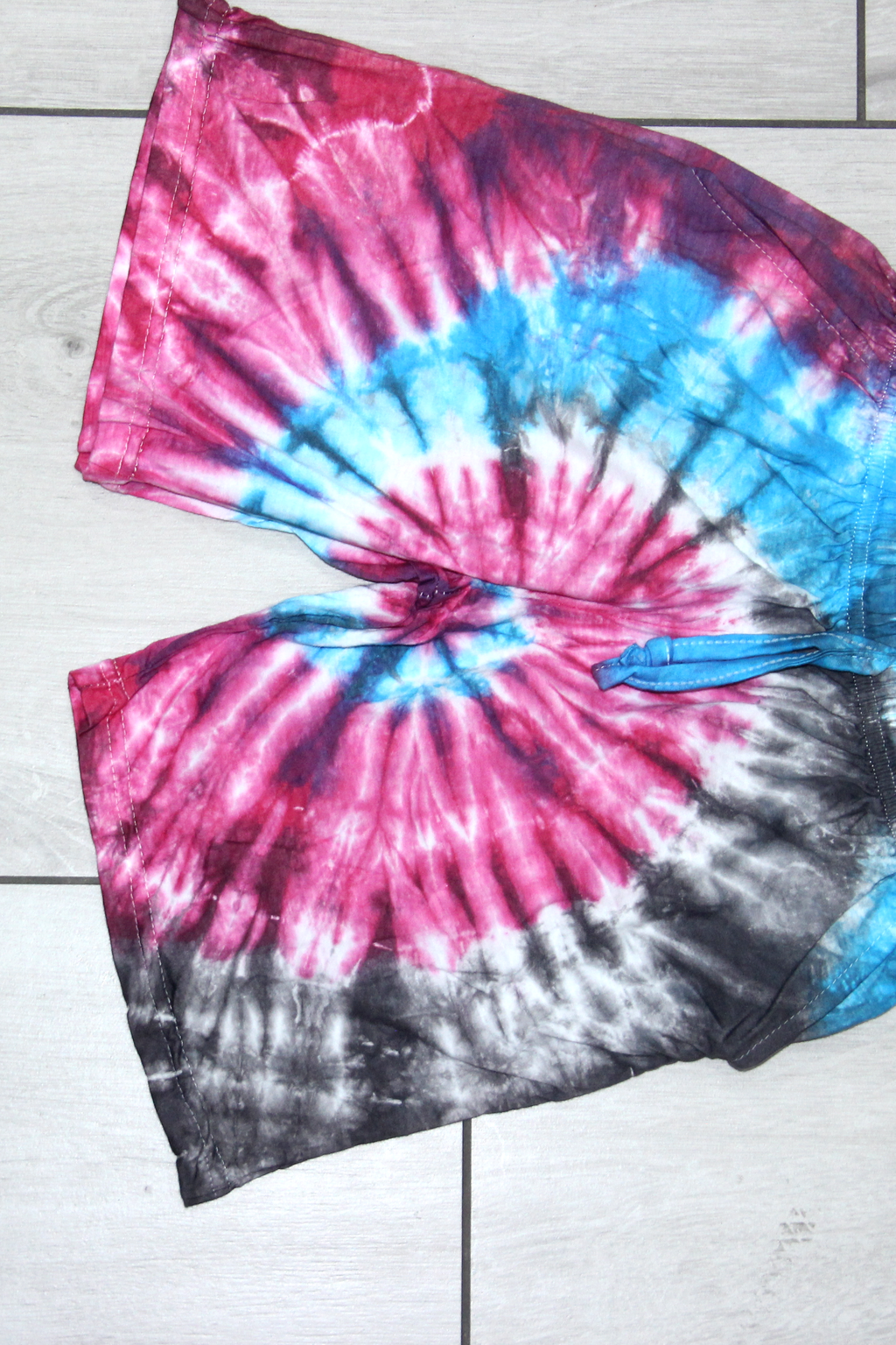 Red Black Tie-Dye Shorts - original product view