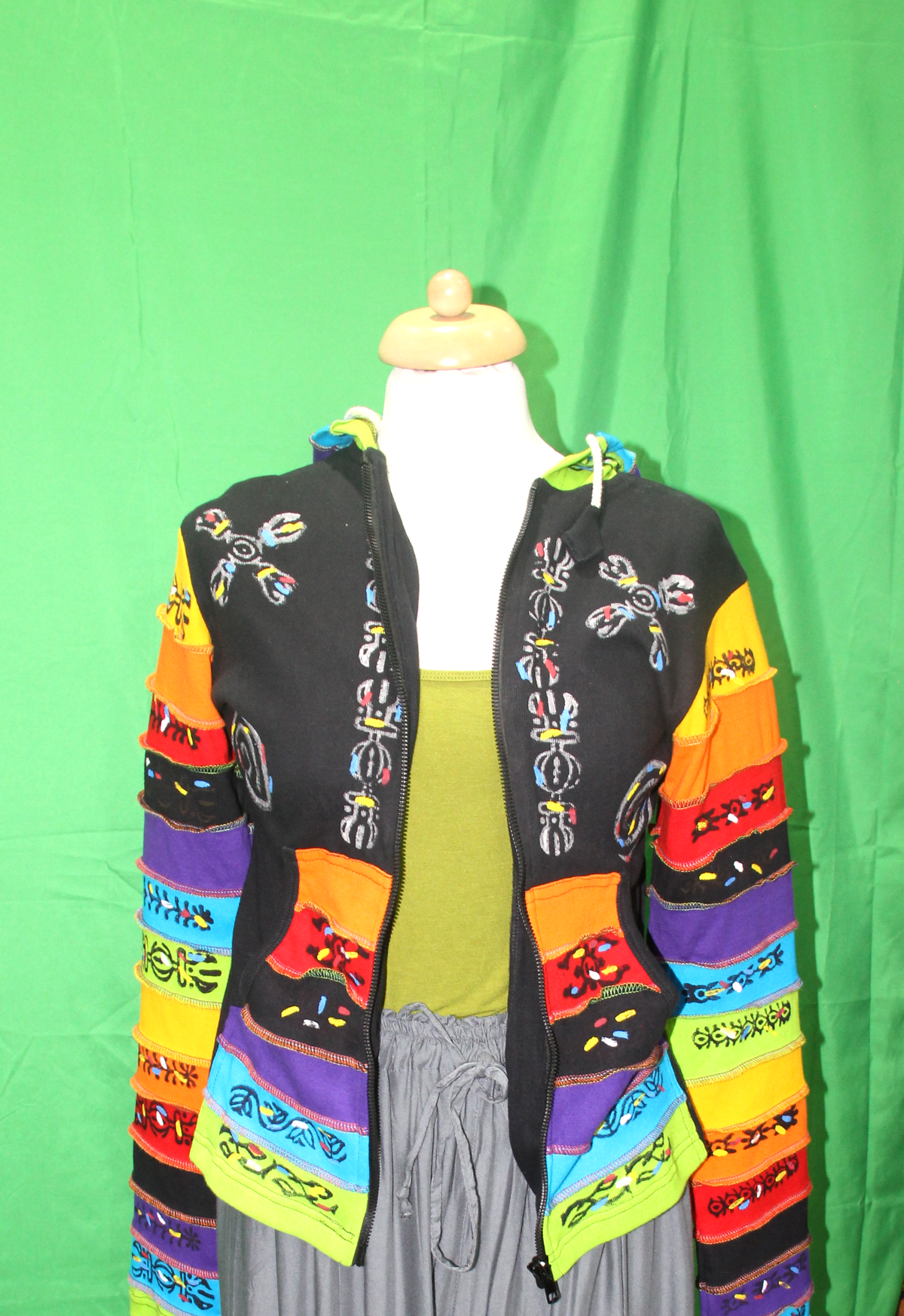 Jacket - Black Multicolour Patchwork