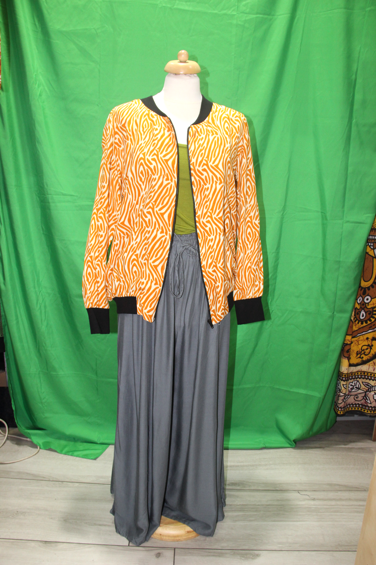 Jacket - Orange White Zebra Pattern - image 6