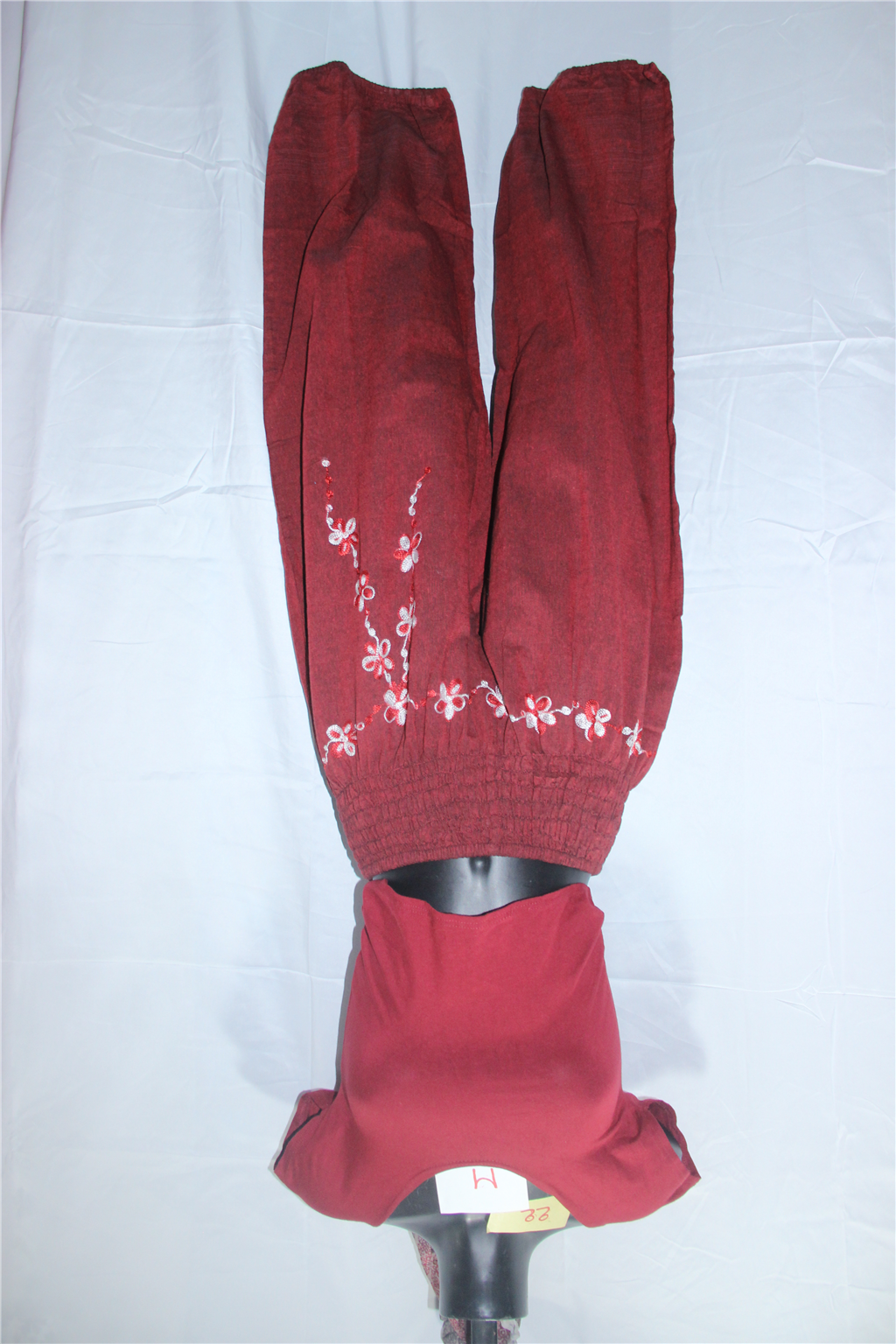 Rust Embroidered Palazzo full garment fit view