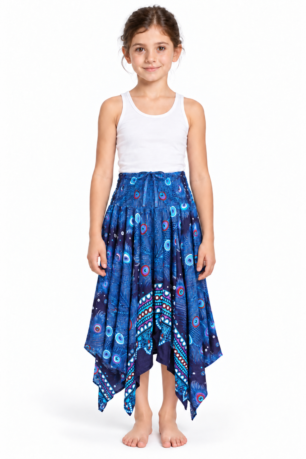 Peacock Feather Eyes – Rayon Convertible Dress-Cum-Skirt – skirt hero