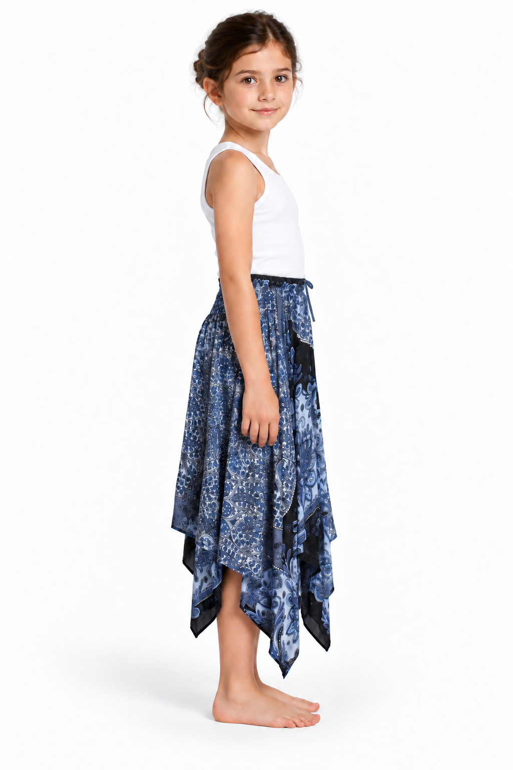 Moonlight Peacock Mandala – Rayon Convertible Dress-Cum-Skirt – skirt side