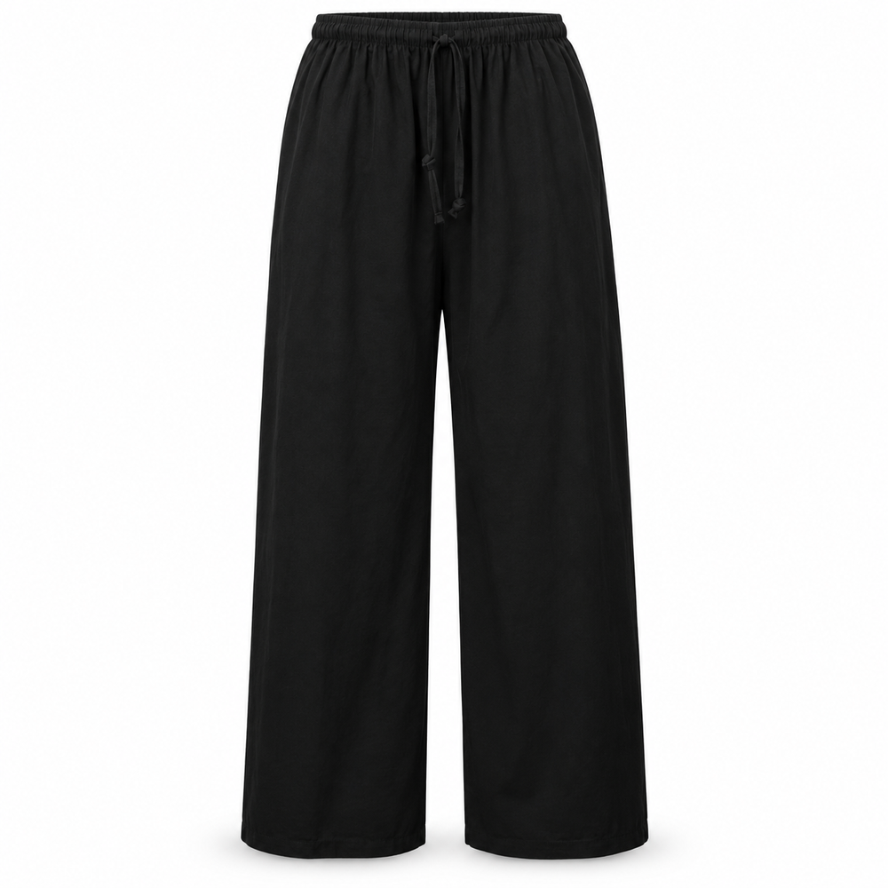 Black Plain Wide Leg Pants – view 1