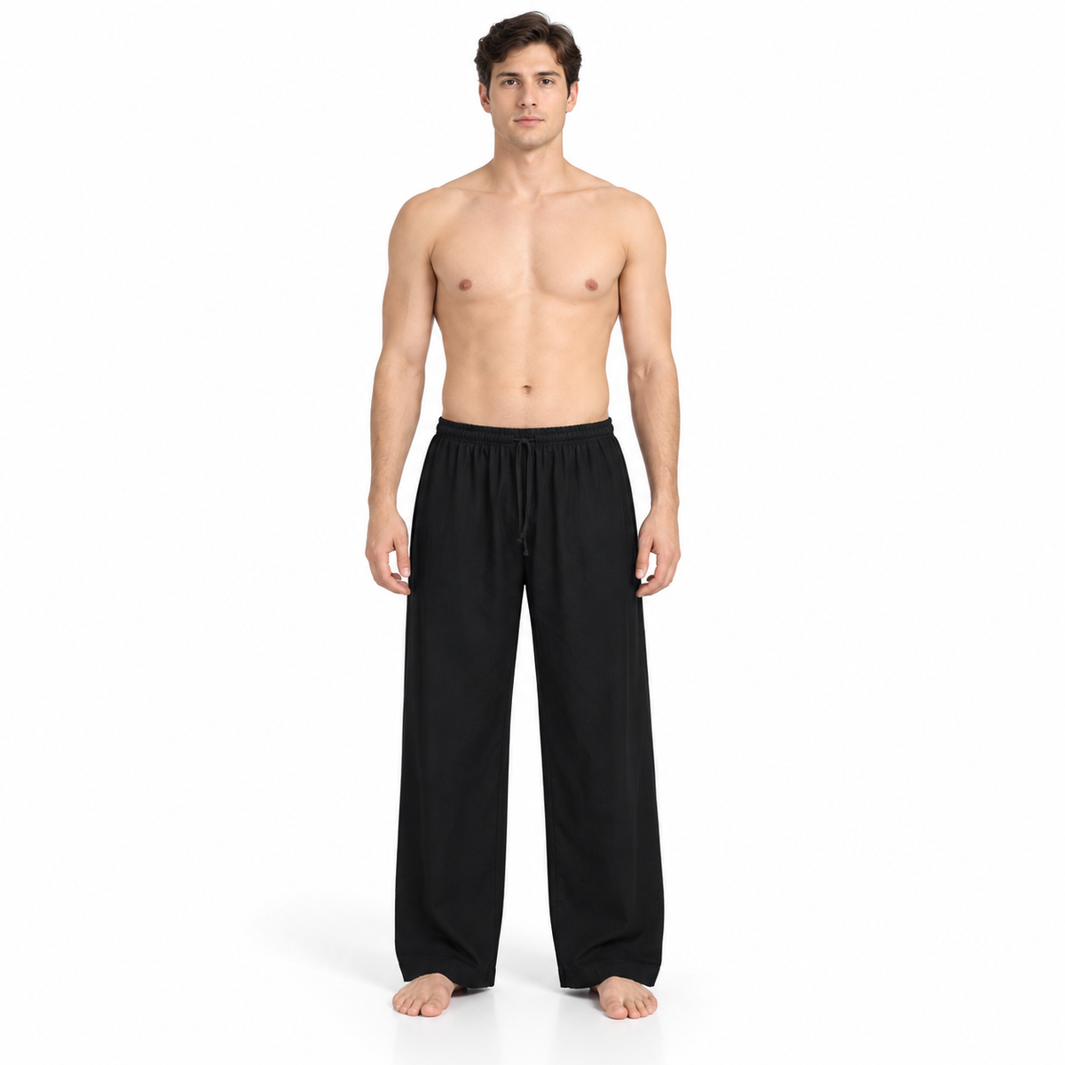Black Plain Wide Leg Pants – view 2