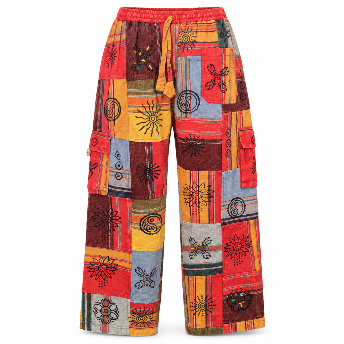 Orange Multicolour Patchwork Pants – view 5