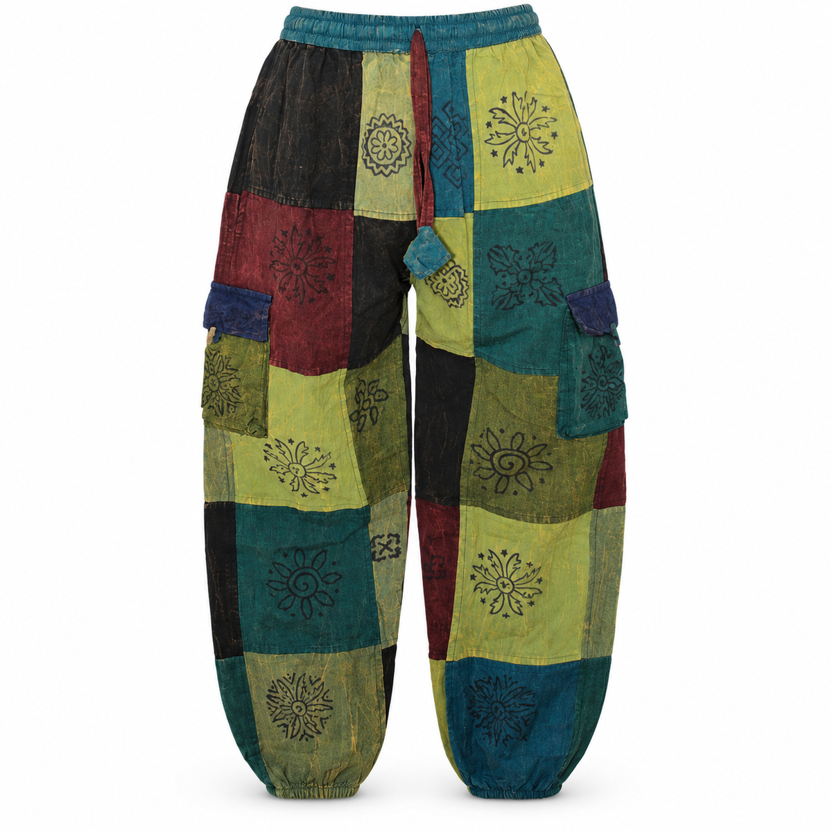 Green Multicolour Patchwork Harem Pants – view 5