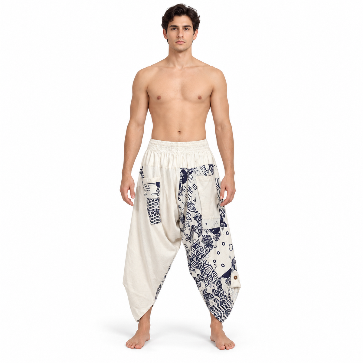 White Black Print Harem Pants – view 2