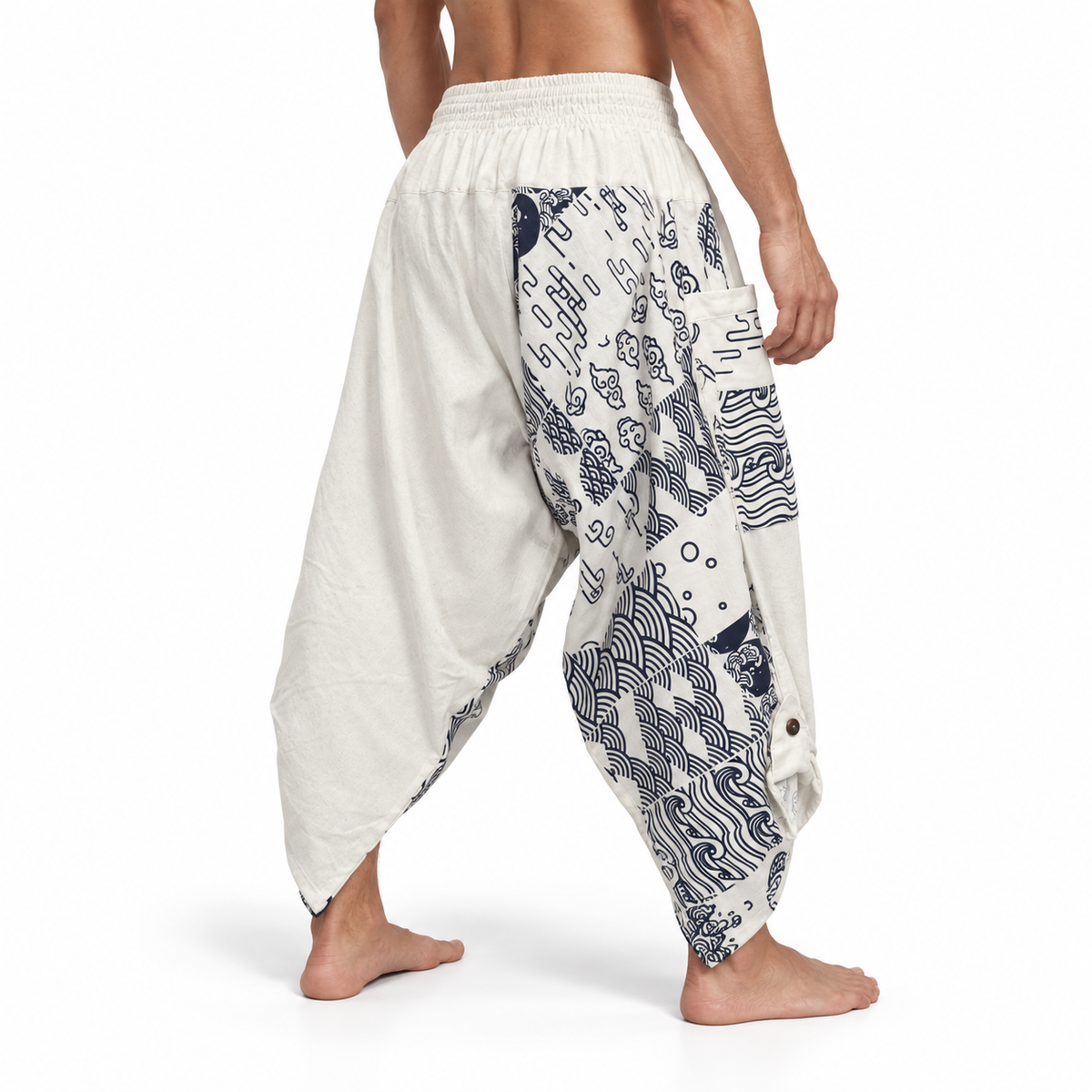 White Black Print Harem Pants – view 3