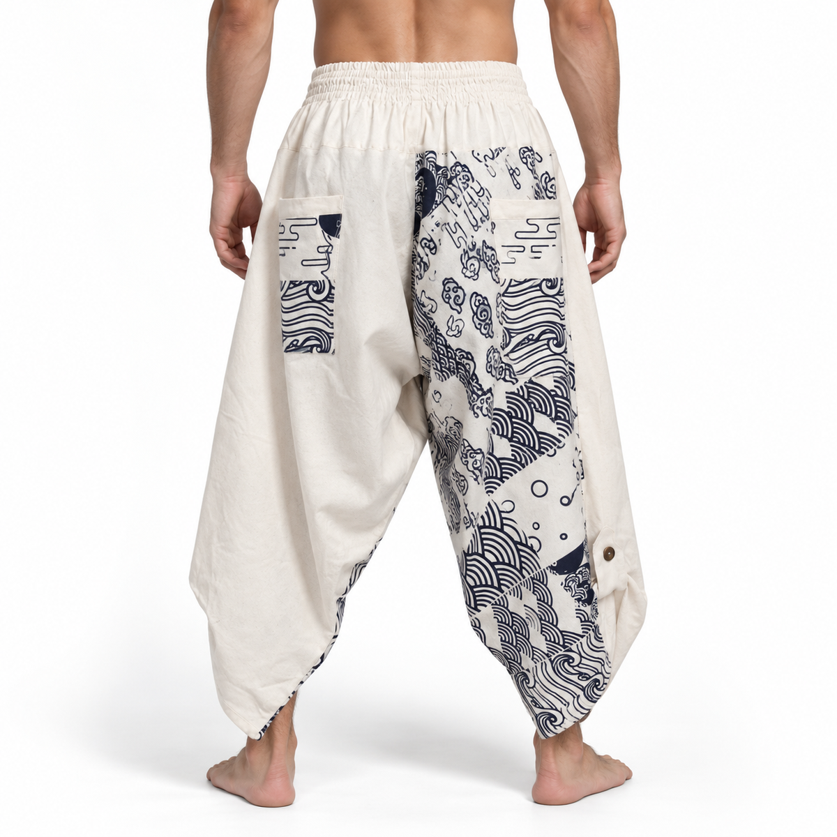 White Black Print Harem Pants – view 4