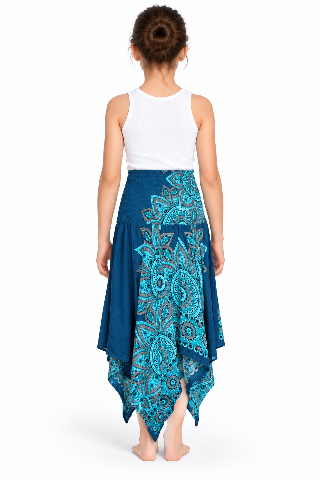 Ocean Peacock Mandala – Rayon Convertible Dress-Cum-Skirt – skirt back