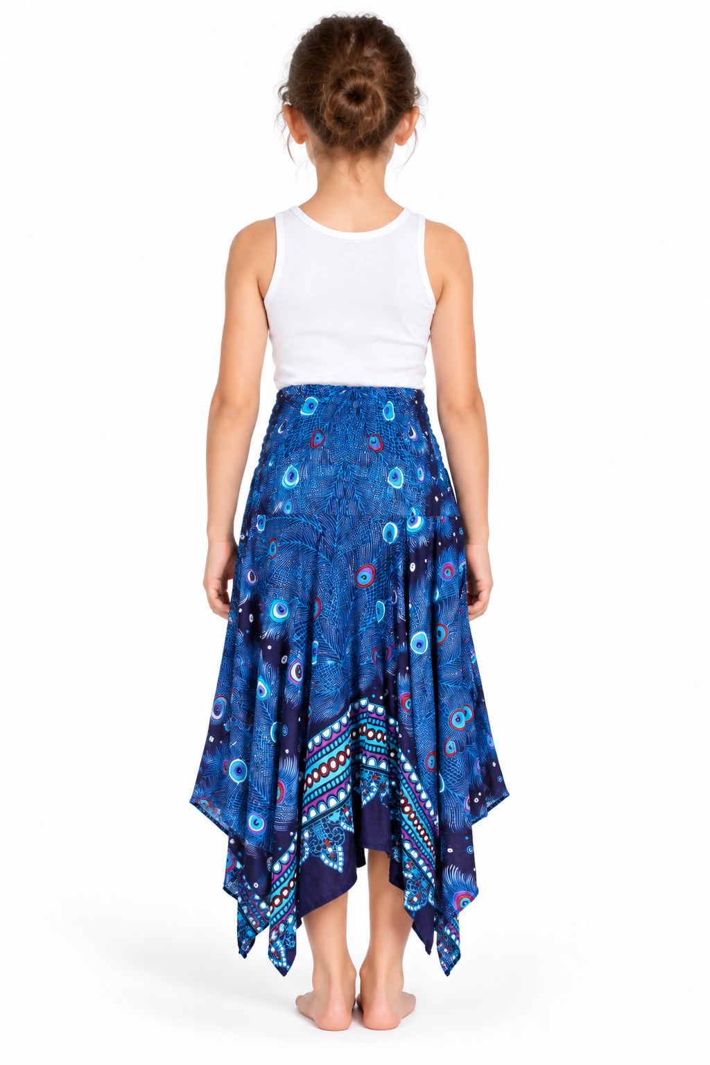 Peacock Feather Eyes – Rayon Convertible Dress-Cum-Skirt – skirt back