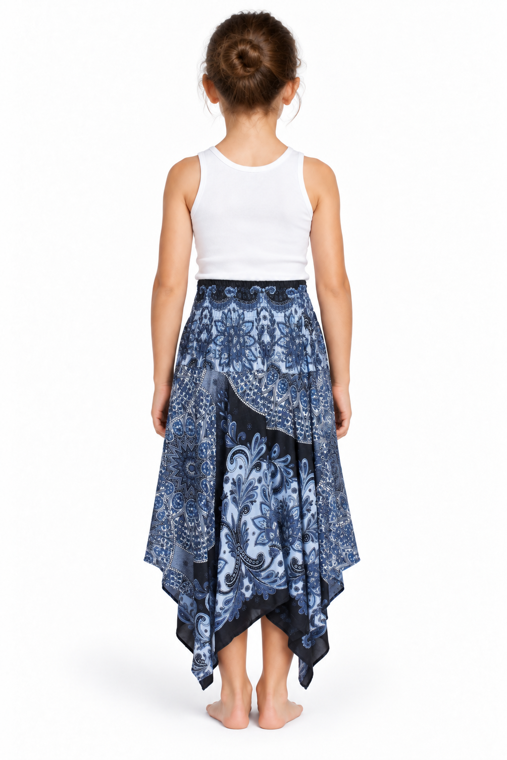 Moonlight Peacock Mandala – Rayon Convertible Dress-Cum-Skirt – skirt back