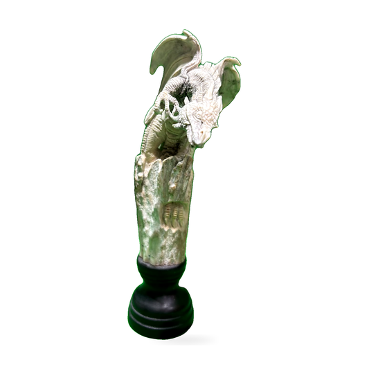 33 Carved Dragon Head on Display Stand - enlarged product view