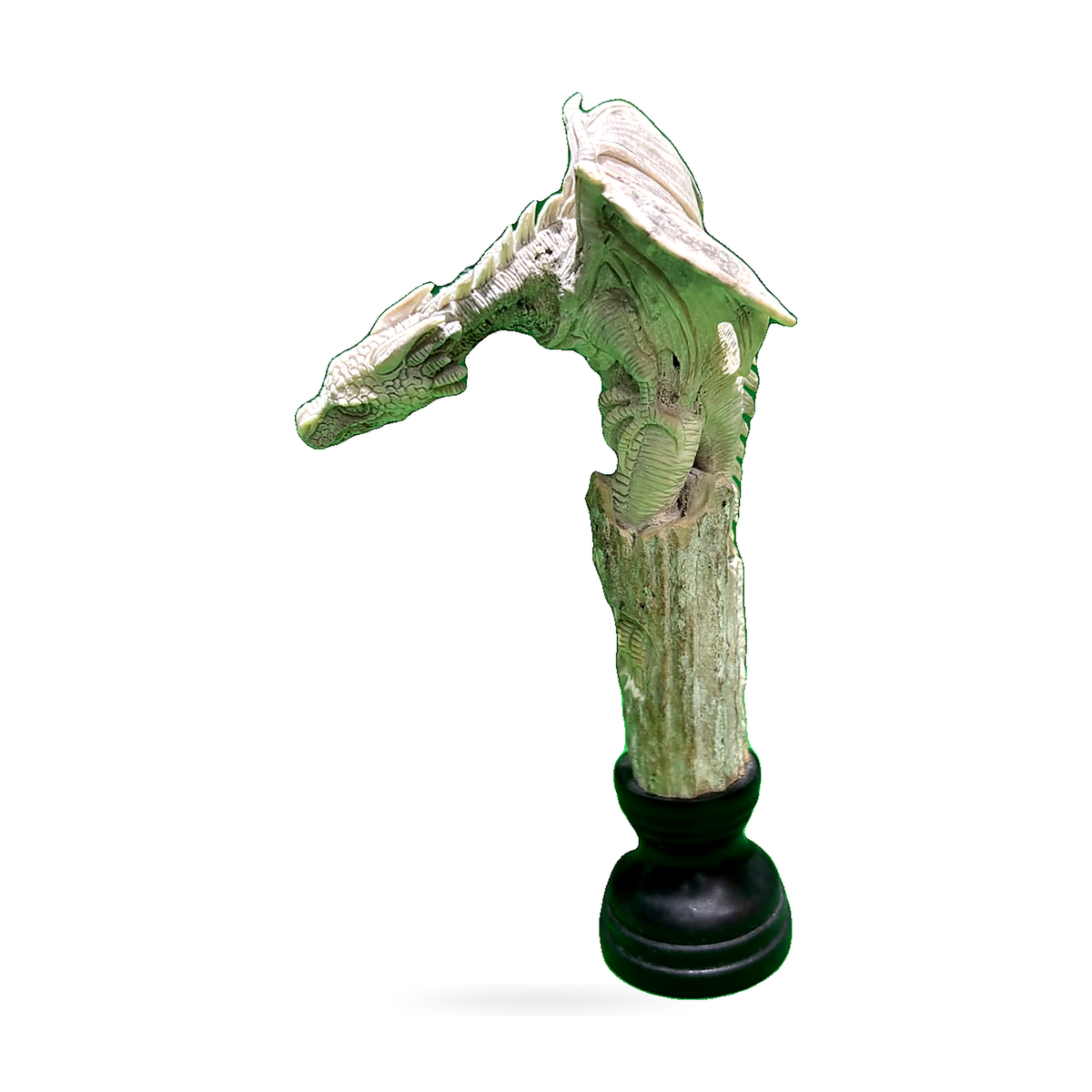 33 Carved Dragon Head on Display Stand - enlarged product view