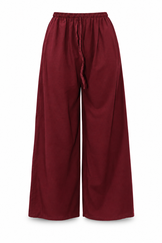Burgundy Wide Leg Pants – view 1