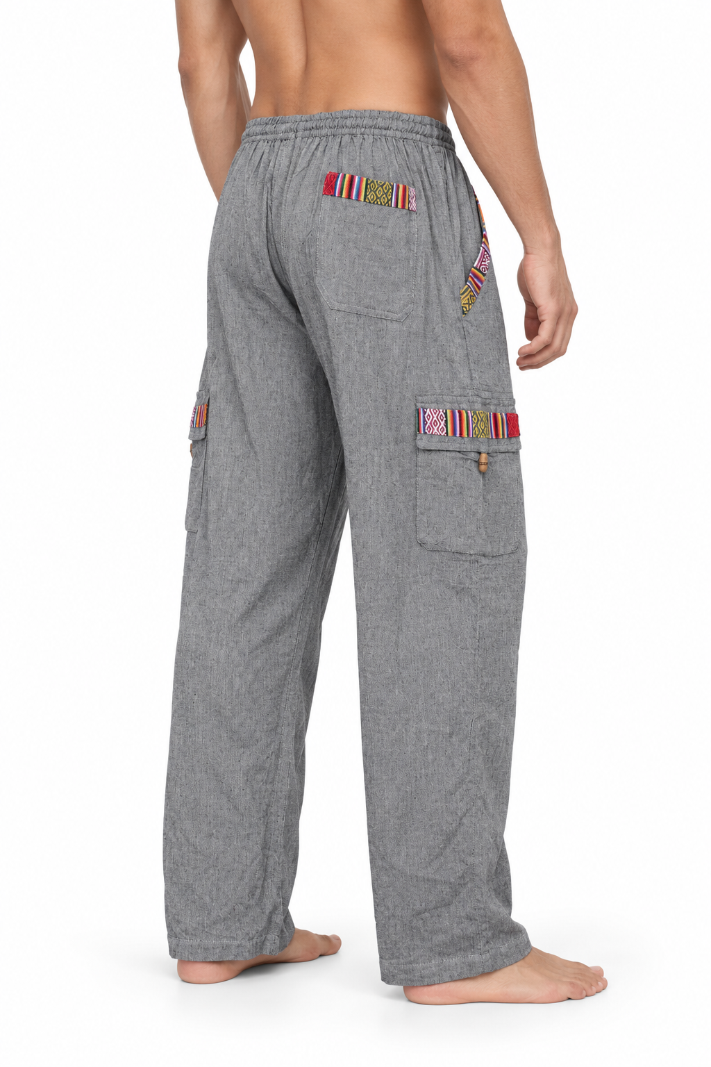 Grey Multicolour Trim Cargo Pants – view 3
