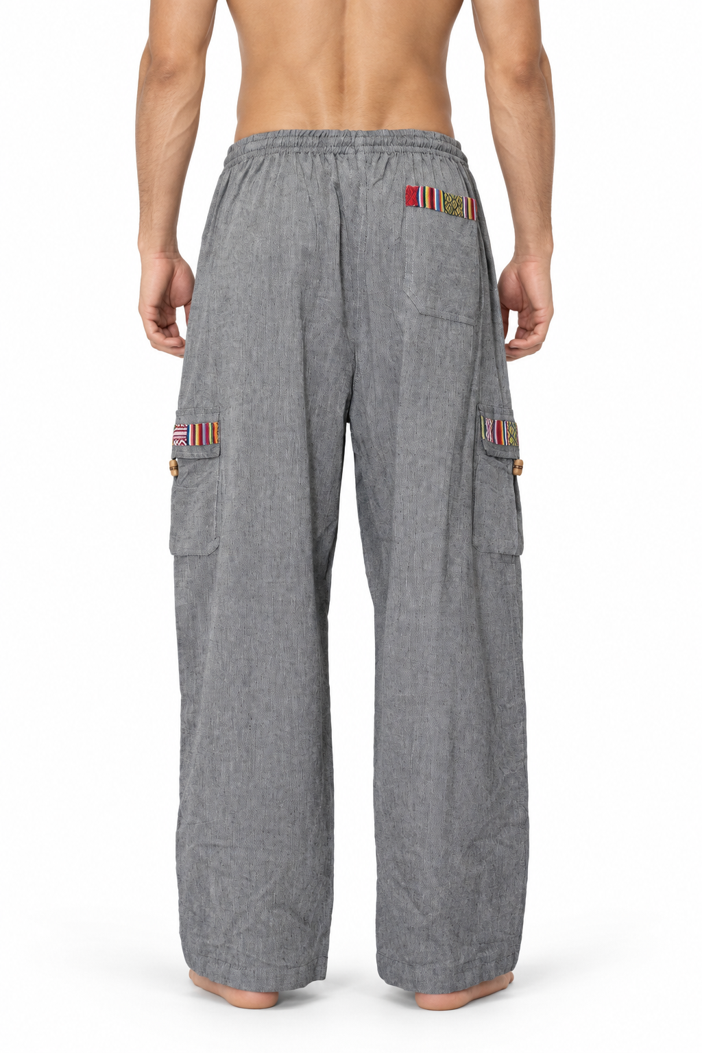 Grey Multicolour Trim Cargo Pants – view 4