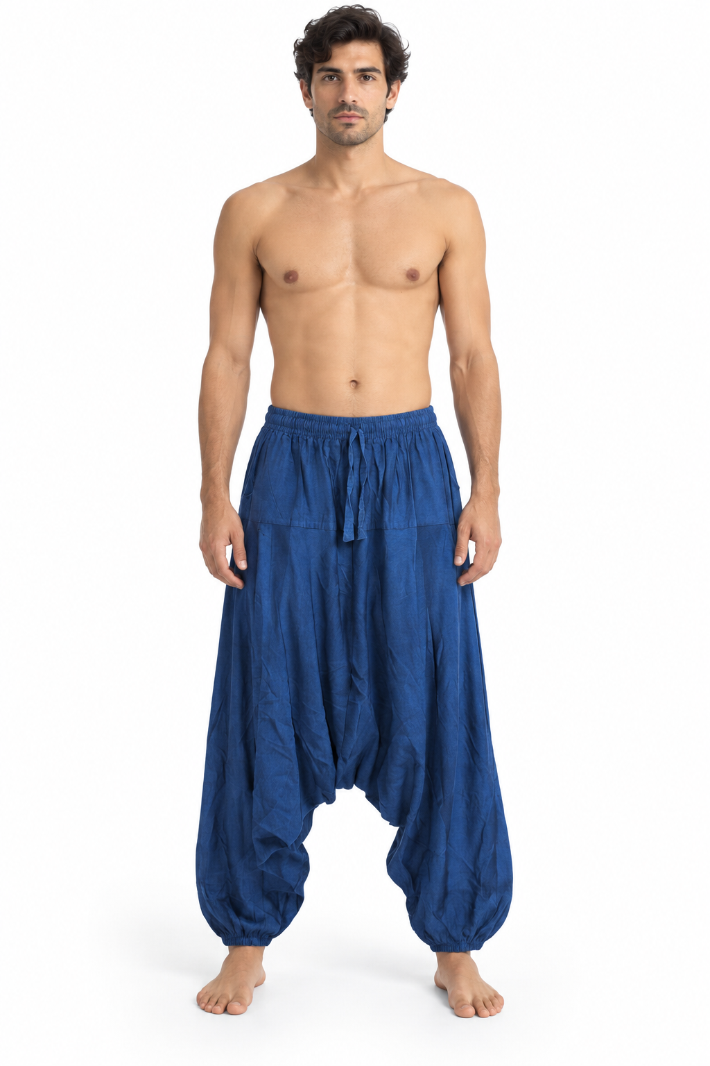 Blue Drop Crotch Harem Pants – view 2