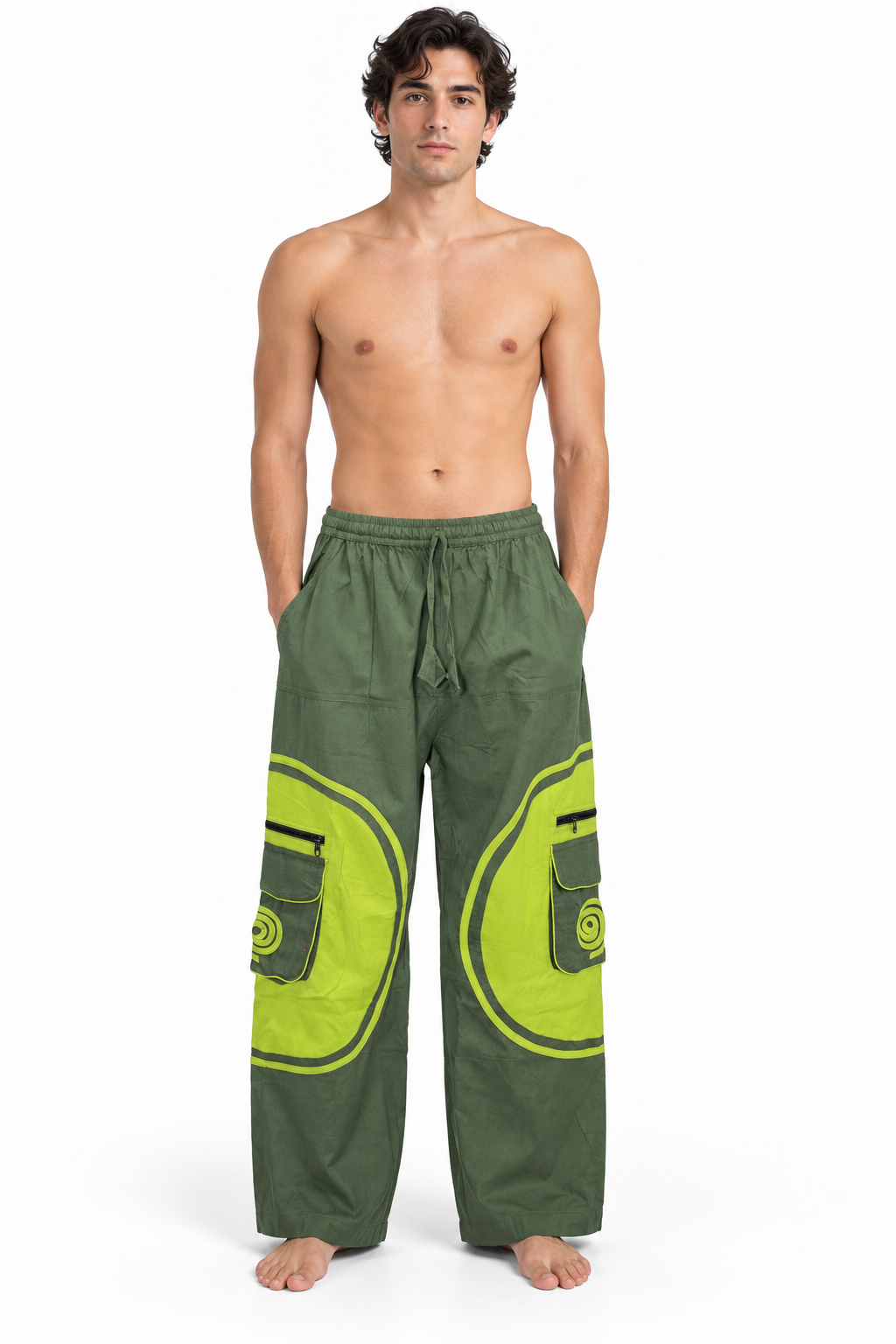 Olive Lime Circle Cargo Pants – view 2