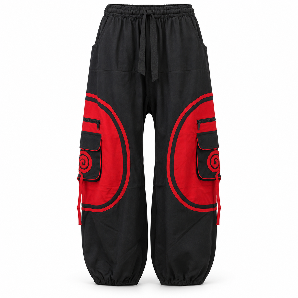 Black Red Circle Cargo Pants – view 1