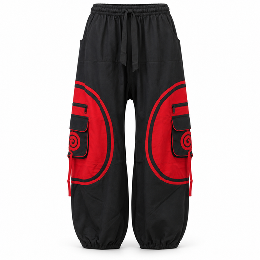 Black Red Circle Cargo Pants – view 1