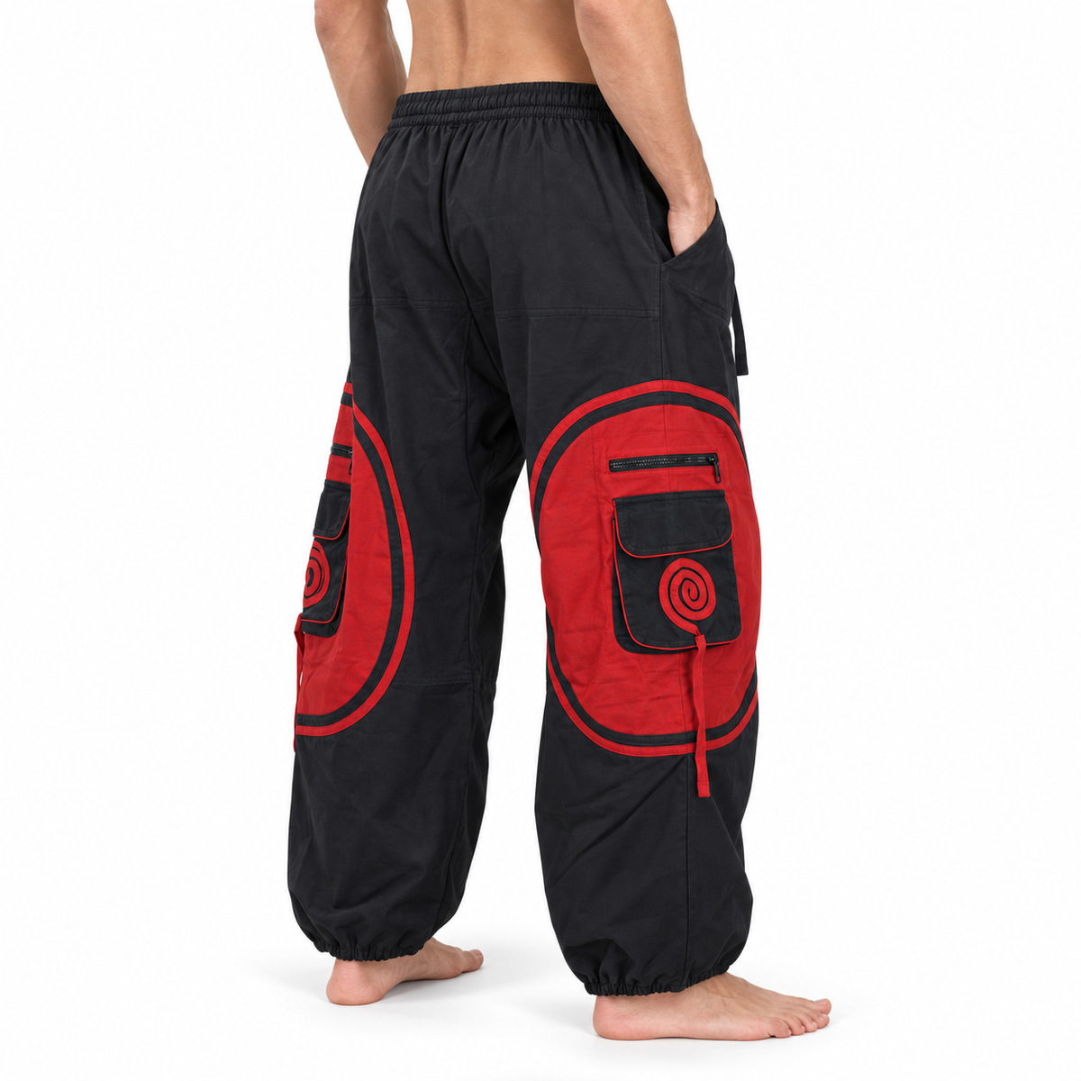 Black Red Circle Cargo Pants – view 3