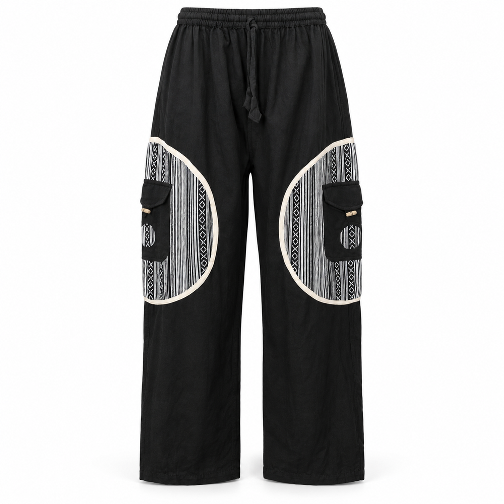 Black White Circle Cargo Pants – view 1