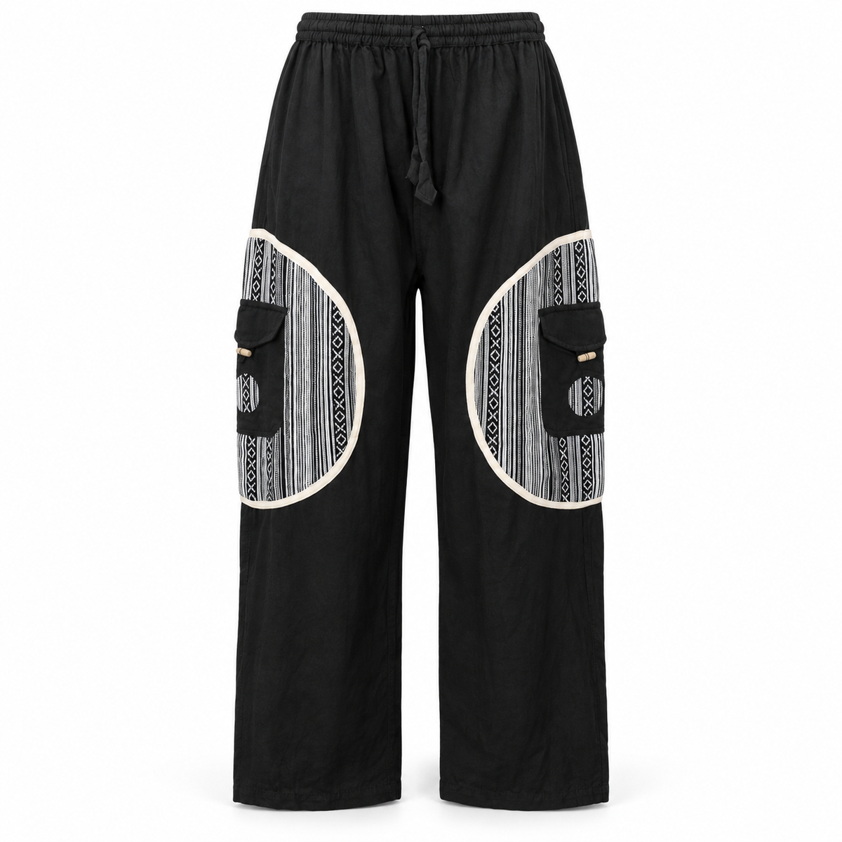 Black White Circle Cargo Pants – view 1