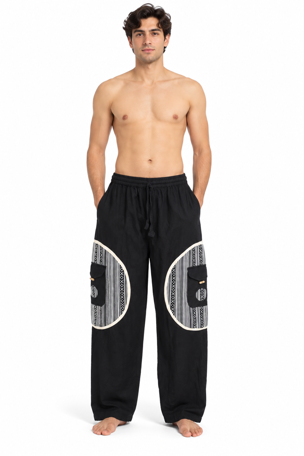 Black White Circle Cargo Pants – view 2