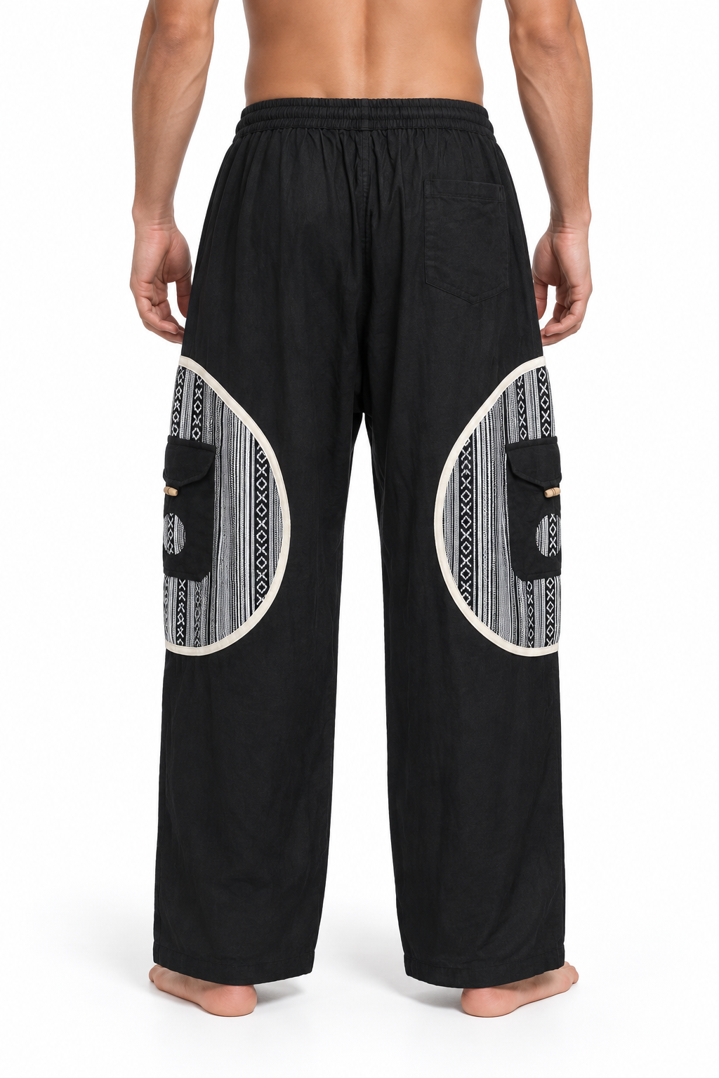 Black White Circle Cargo Pants – view 4