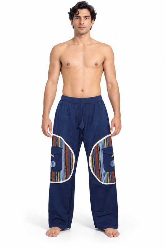 Navy Multicolour Circle Cargo Pants – view 2
