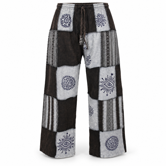 Black White Patchwork Pants – view 1