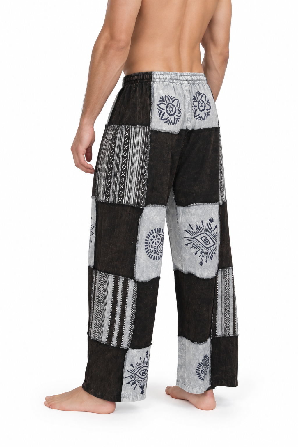 Black White Patchwork Pants – view 3