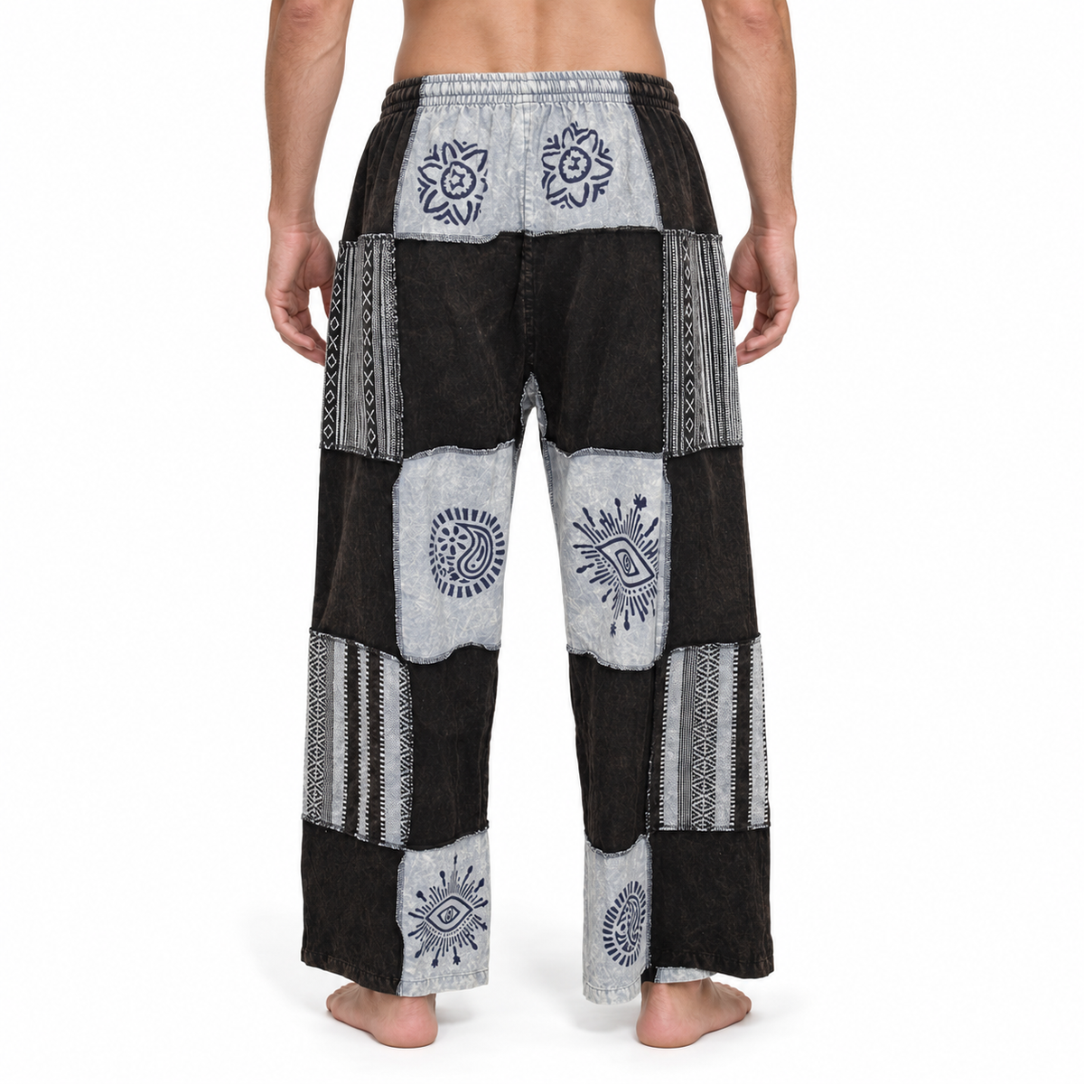 Black White Patchwork Pants – view 4