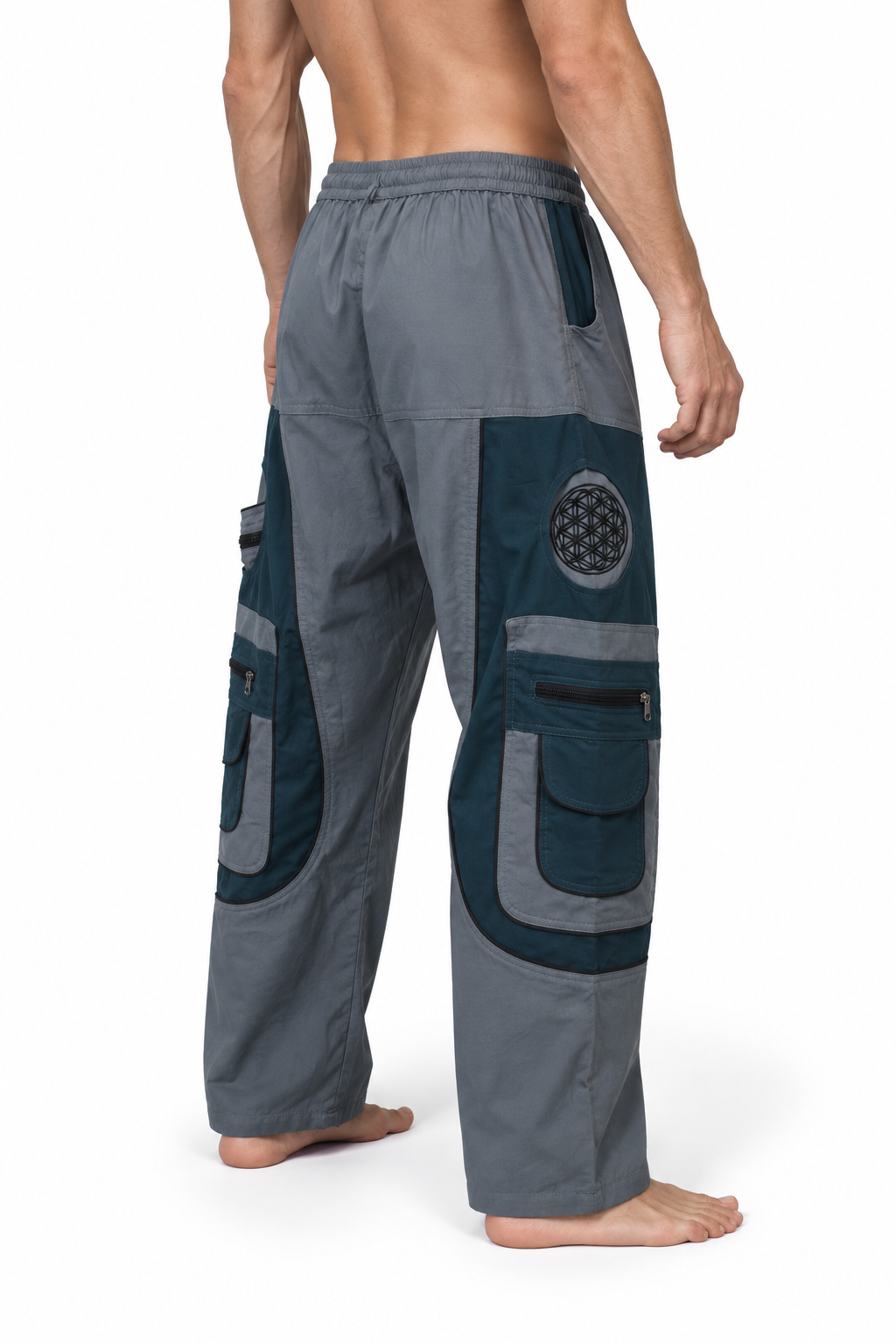 Grey Teal Cargo Pants – view 3