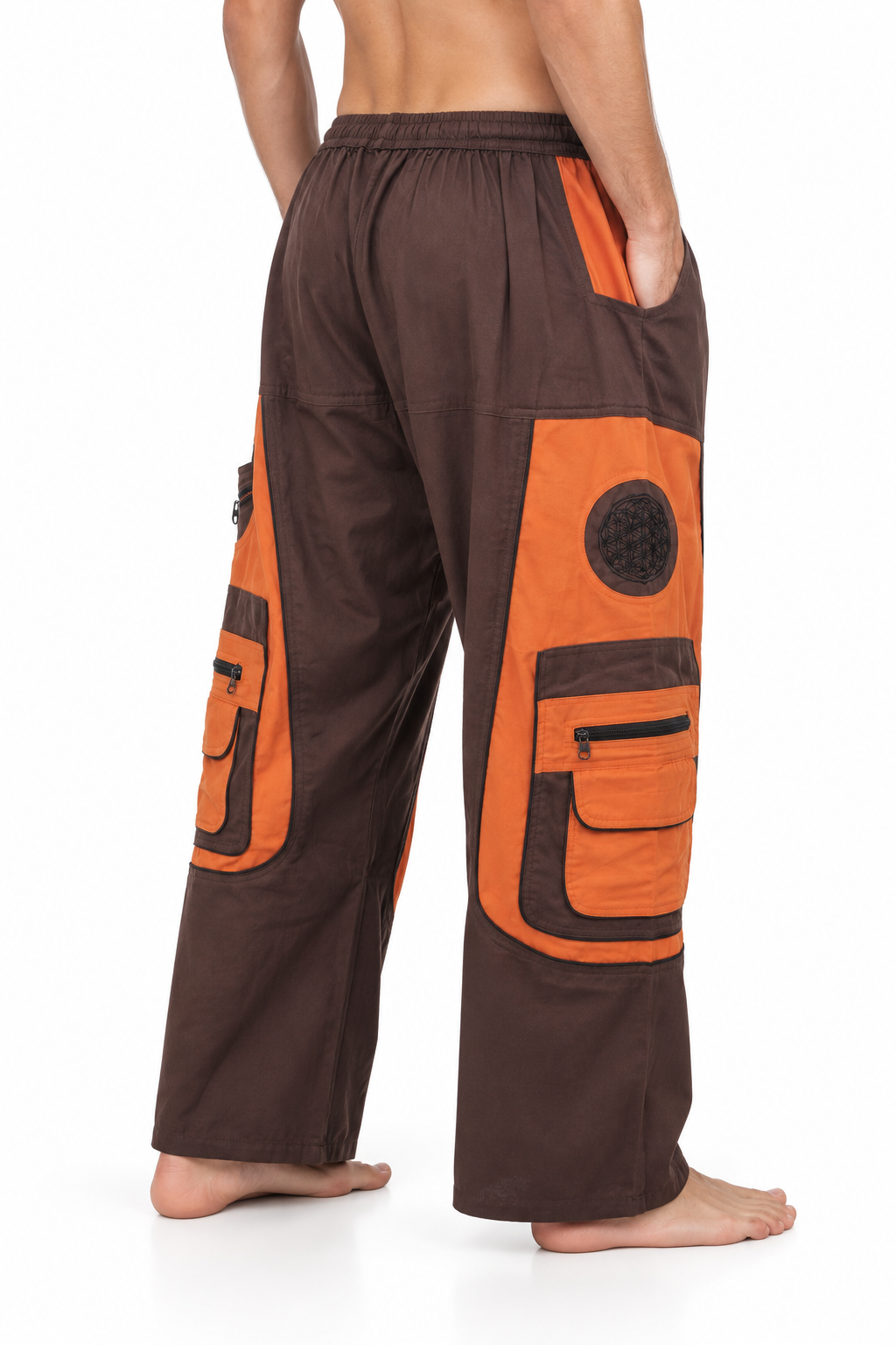 Brown Orange Cargo Pants – view 3