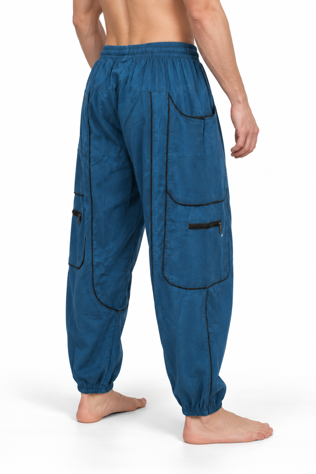 Blue Multi Pocket Cargo Pants – view 3