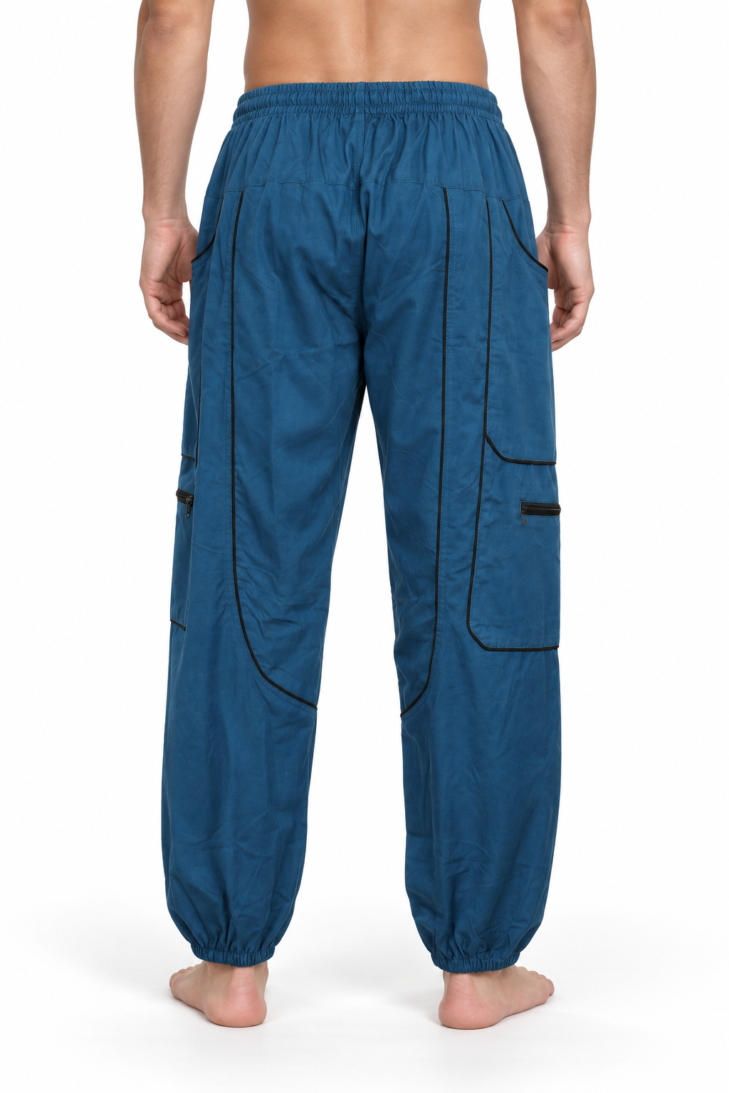Blue Multi Pocket Cargo Pants – view 4