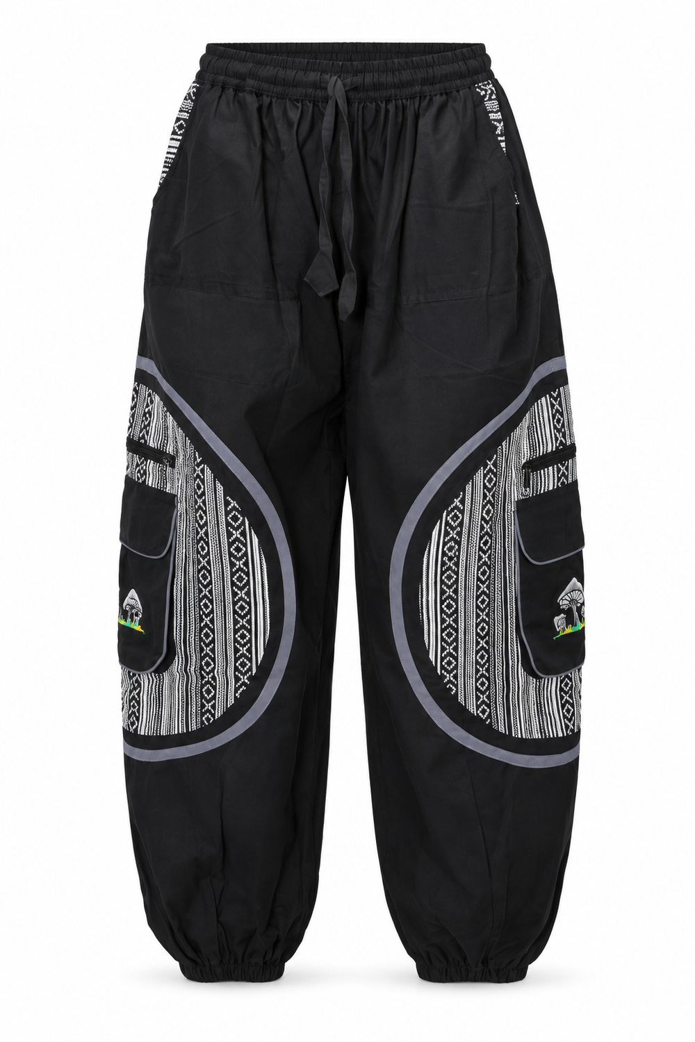 Black Grey Circle Cargo Pants – view 1