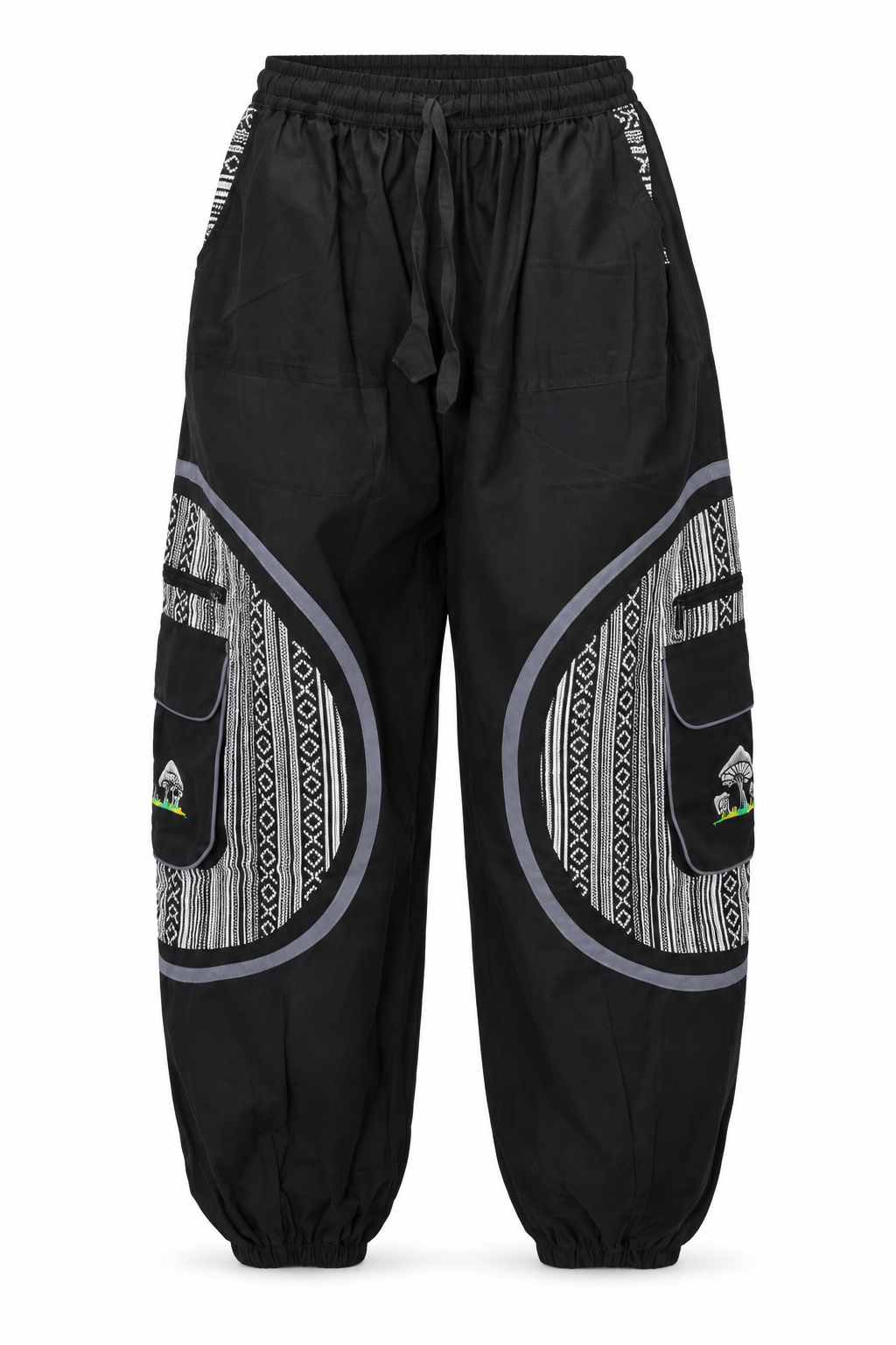 Black Grey Circle Cargo Pants – view 1