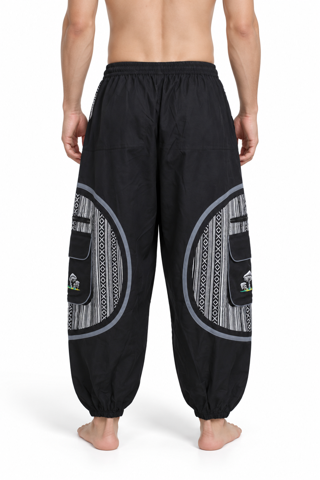 Black Grey Circle Cargo Pants – view 4