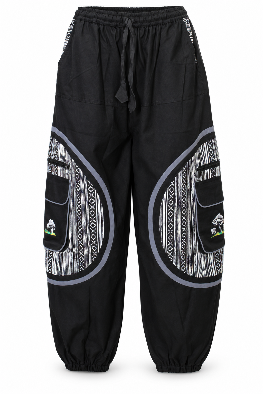 Black Grey Circle Cargo Pants – view 5