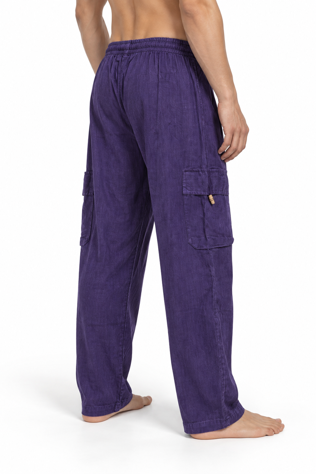Purple Plain Cargo Pants – view 3