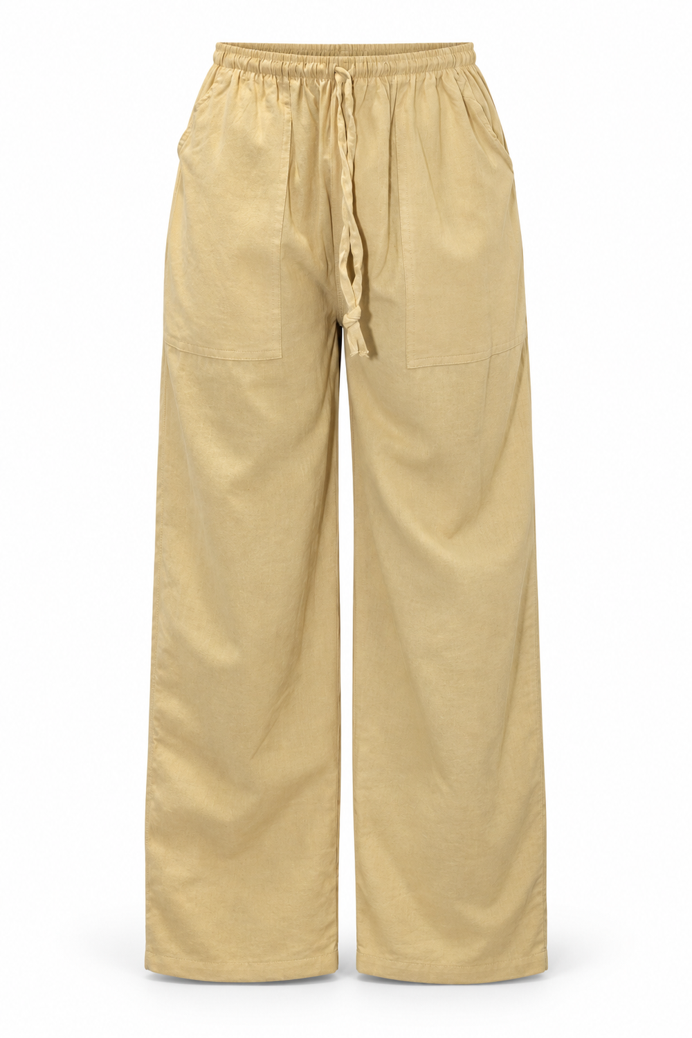 Beige Plain Wide Leg Pants – view 1
