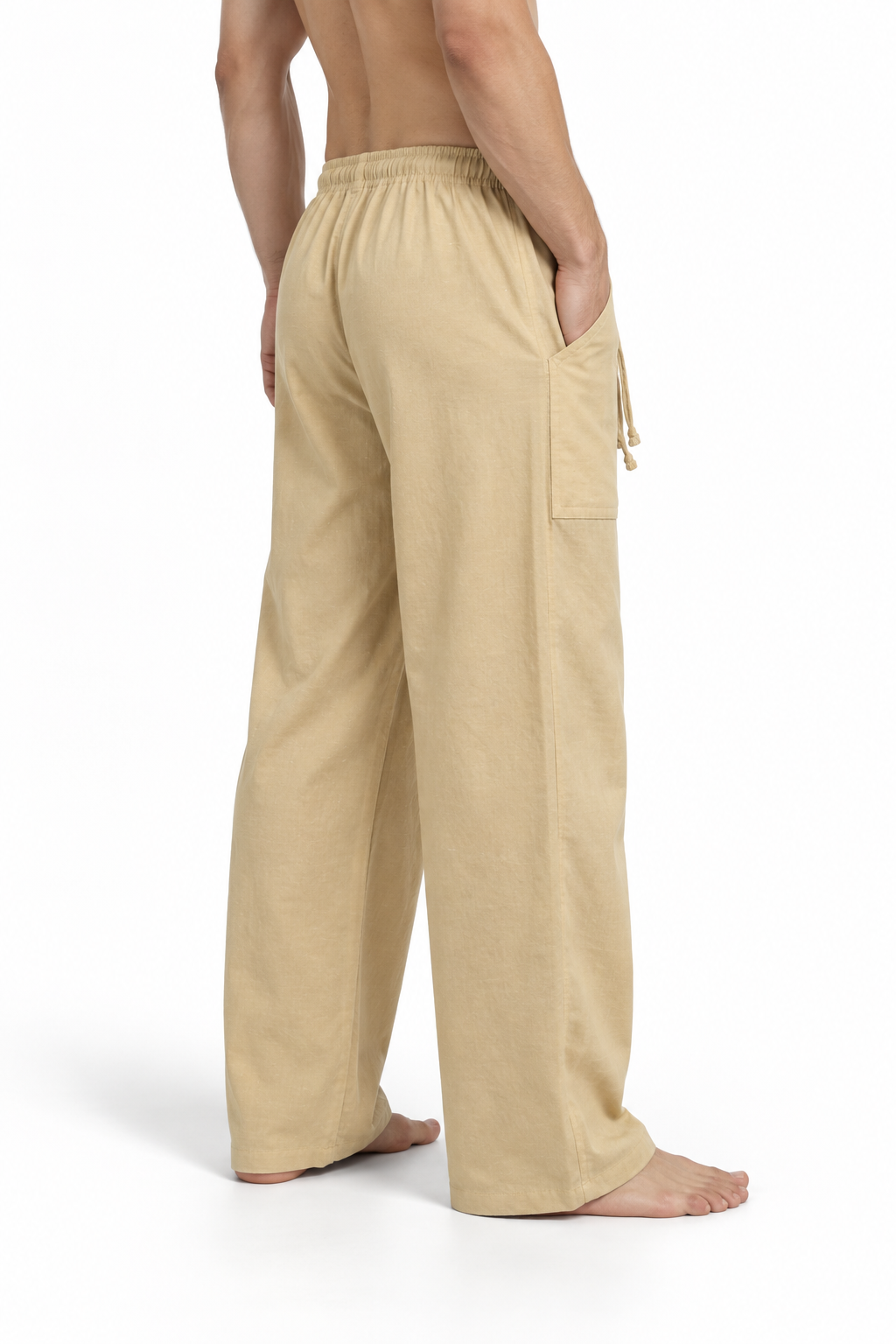 Beige Plain Wide Leg Pants – view 3