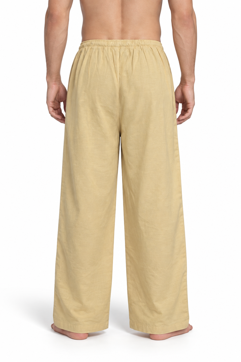 Beige Plain Wide Leg Pants – view 4