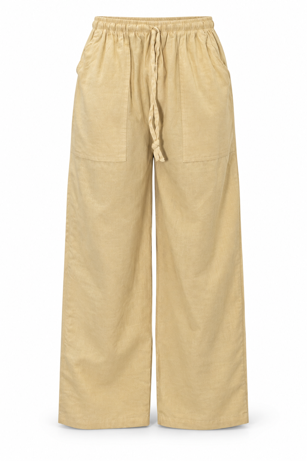 Beige Plain Wide Leg Pants – view 5